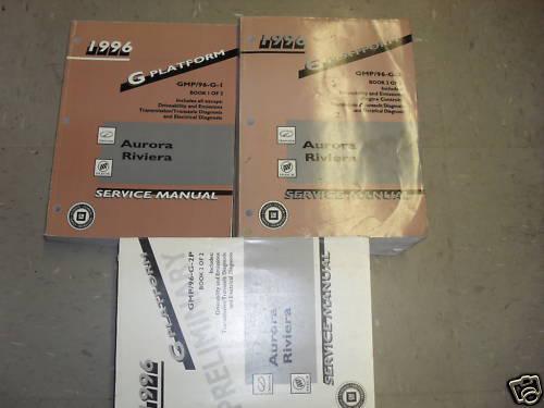 1996 oldsmobile aurora buick riviera service shop repair manual set factory