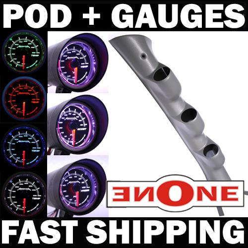 Gray 03-08 dodge cummins pod led color diesel 60 psi boost pyro fuel press gauge