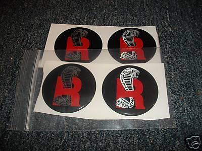 Ford mustang svt cobra r snake wheel cap decals emblems 2 1/4 inch set of 4 new