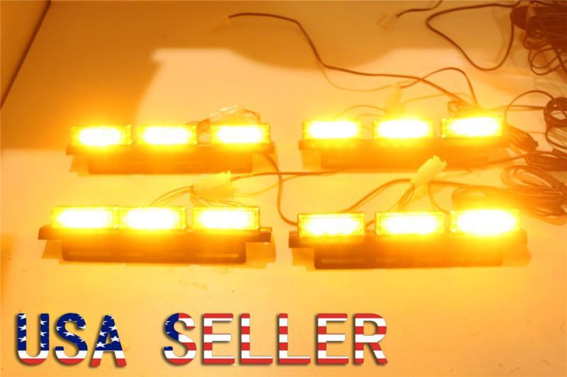 36 led car truck boat strobe emergency flashing flash light  dash grill amber