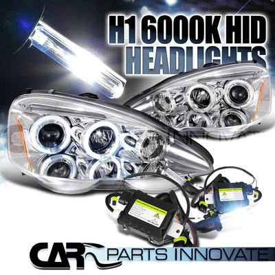 02-04 rsx dc5 chrome halo projector headlights+h1 6000k hid conversion kit