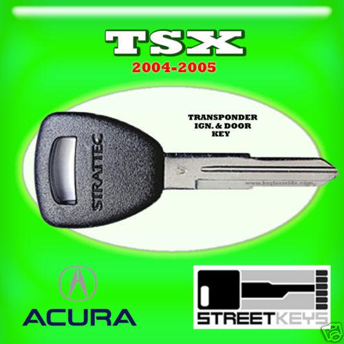 04 05 acura tsx transponder chip ignition ign key blank