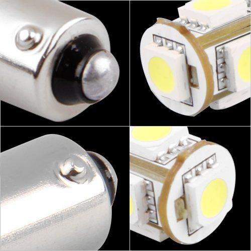 10x 5-smd ba9s led light bulbs wedge hid xenon white 5050 w6w t4w 1w power 6253 