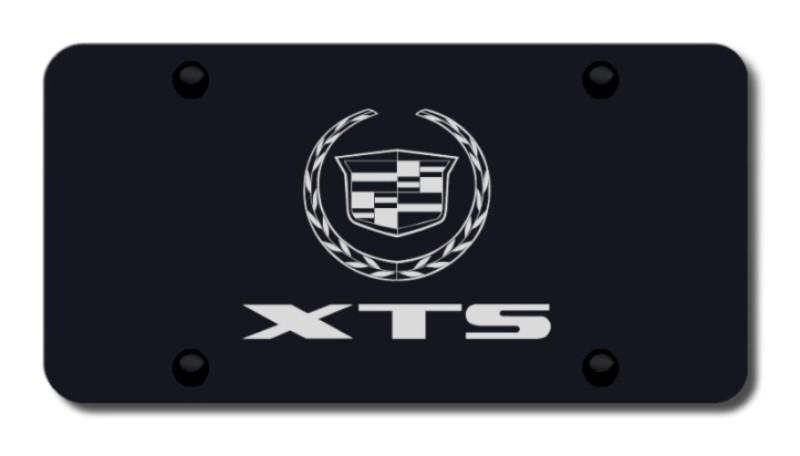 Cadillac xts laser etched black license plate made in usa genuine