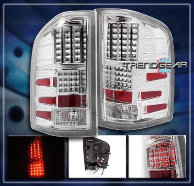 07-11 chevy silverado 1500 2500 3500 led tail brake lights lamps chrome 08 09 10