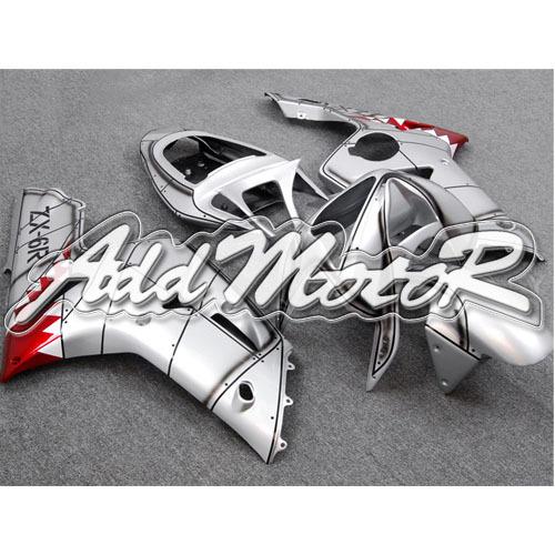 Yes2yeah injection molded fairing fit zx6r zx-6r 2003 2004 silver red 63w43