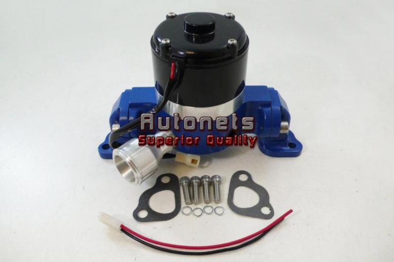 Small block ford 351c aluminum electric water pump painted blue high flow volume