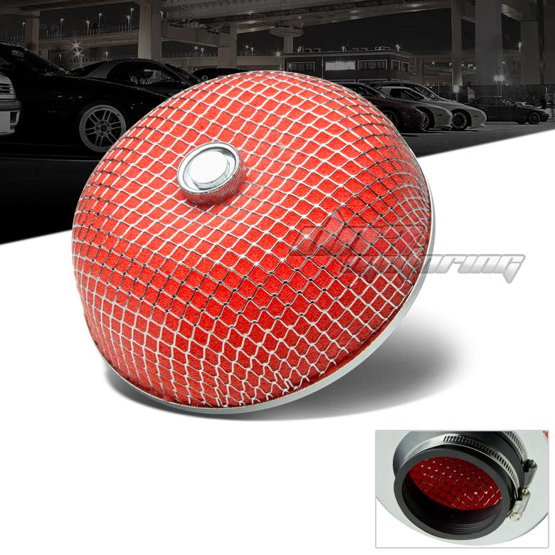 3" red cold air/short ram intake/turbocharger racing mushroom micro foam filter