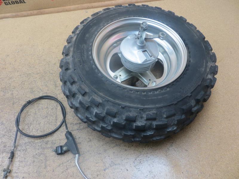 1985 85 yamaha big wheel bw200 bw 200 front wheel rim tire axle hub brake drum