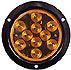 Round led amber flange mount turn park light - 10 diodes - plug - free shipping