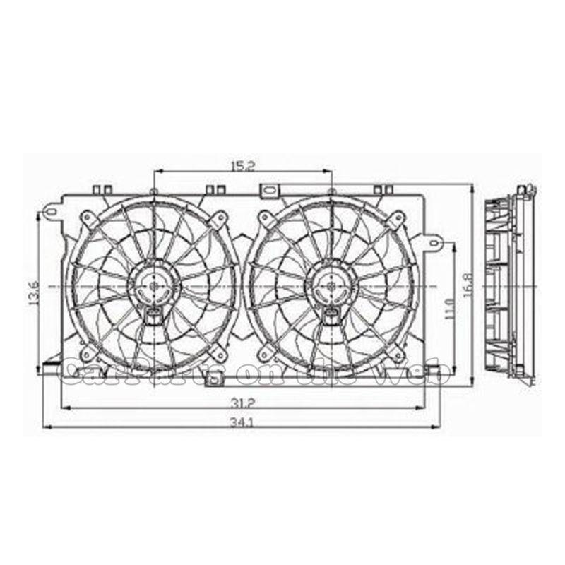 New 1997-2005 buick park ave 3.8l dual radiator cooling fan assembly gm3115133