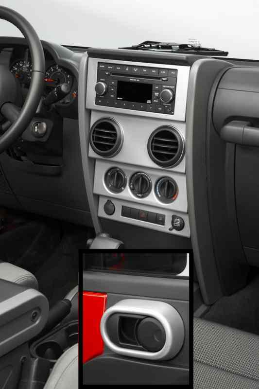 Bestop trailmax dash overlay kit 2007 - 2010 jk with manual windows brushed alum