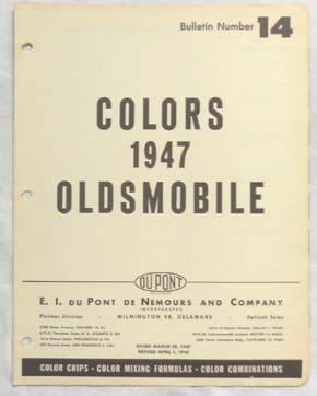 1947 oldsmobile dupont and sherwin williams color paint chip charts all models 