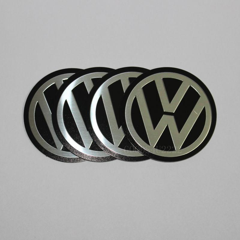 Flat pattern 55mm vw wheel centre cap stickers 3d badge emblem 4pieces brand new