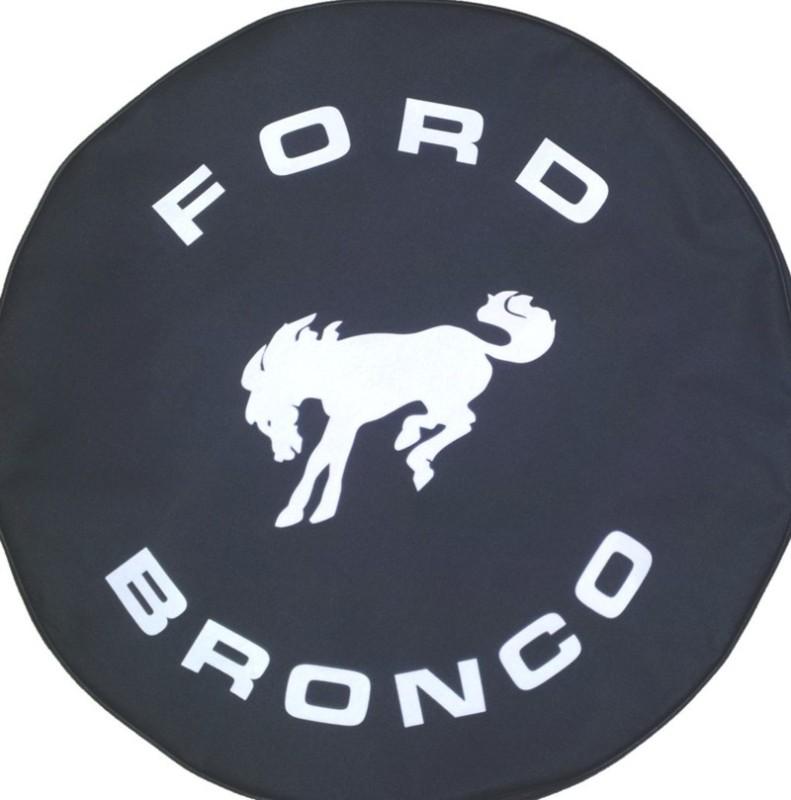 Sparecover® brawny series - ford bronco black denim textured vinyl tire cover