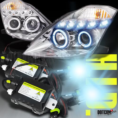 H1 hid xenon kit 03-05 nissan 350z led halo projector headlights chrome