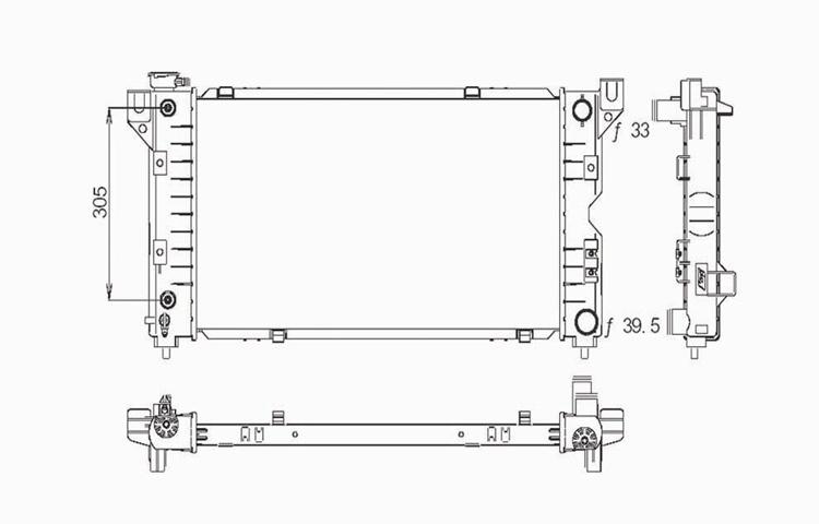 Replacement radiator 97-00 dodge chrysler plymouth auto 2.4l 3.0l 3.3l 3.8l v6