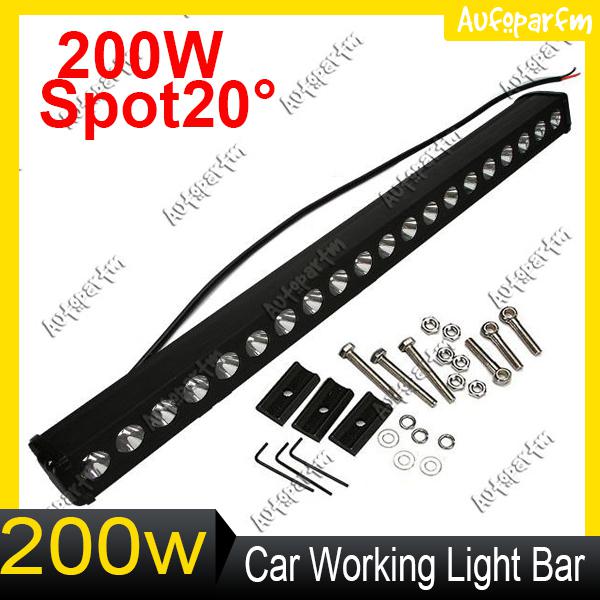 37" 200w single row spot work light bar offroad fog driving 4x4 atv boat lamp 