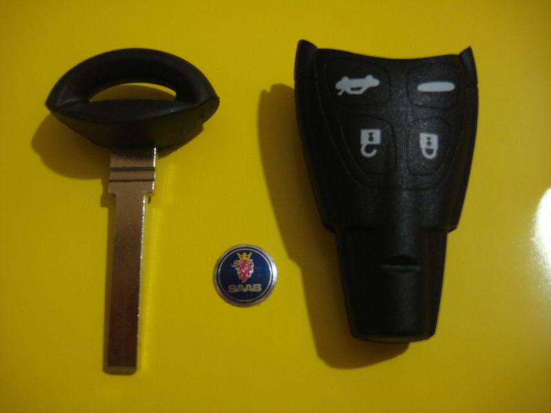  saab 08-12 93 9-3 smartkey keyless remote key case w/blade, original quality