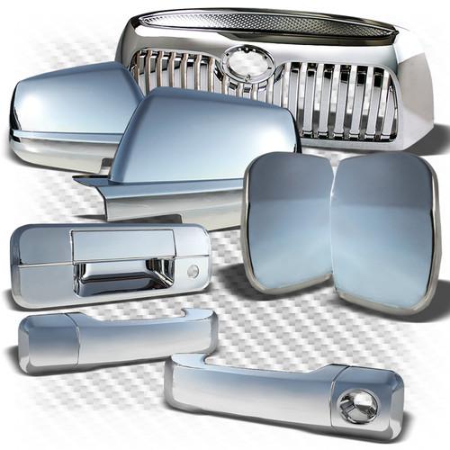 07-09 tundra double cab chromed front grille + door handle set + mirror cover