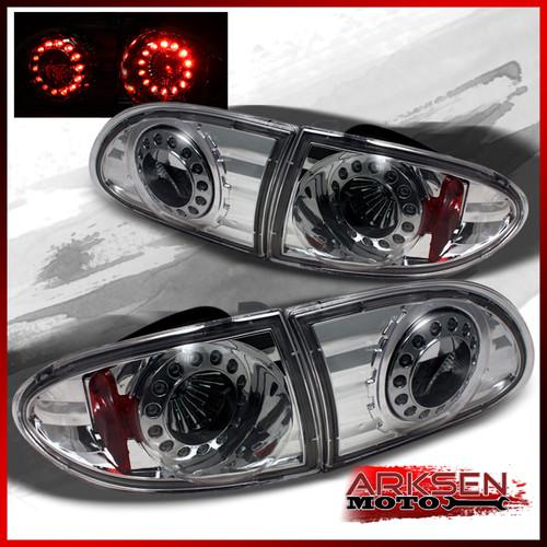 95-02 chevy cavalier led halo clear tail brake lights lamps left+right pair set