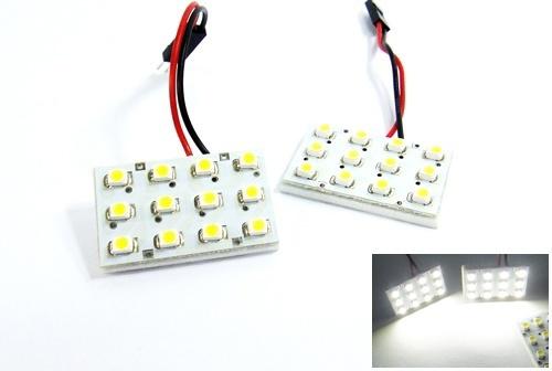 2 white 12 smd led light panel t10 168 194 bulb dome map step footwell ba9s 6411