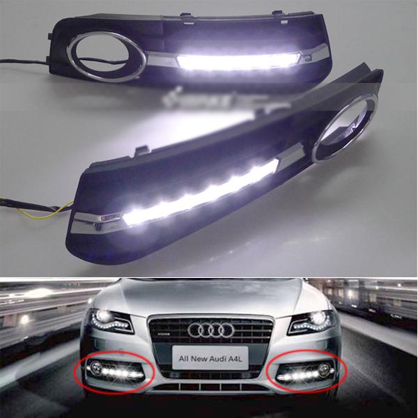 Led drl driving daytime running day fog lamp light 2 pcs for 09-11 audi a4l