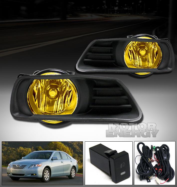 2007 2008 2009 toyota camry bumper driving jdm yellow fog lights+switch+harness