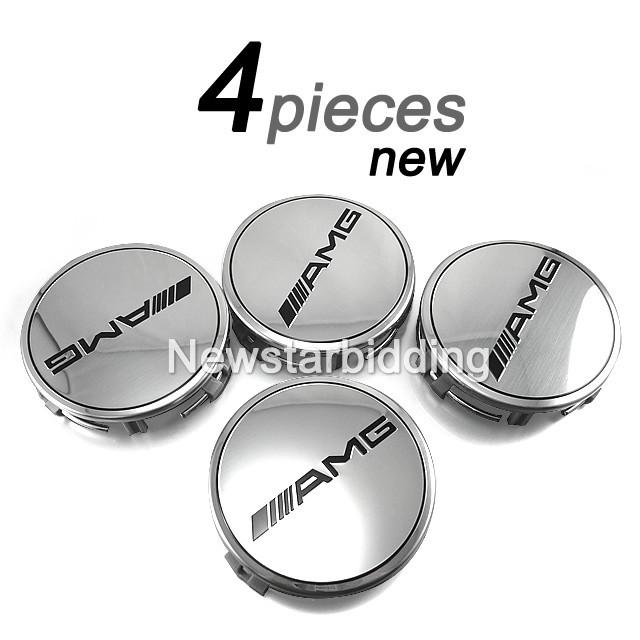 4x good amg style silver mercedes center hub rim cap wheel amg e s ml sl clk slk