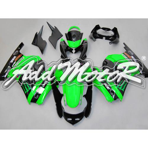 For 250r ex250 08-12 injection molded fairing green black 2501s