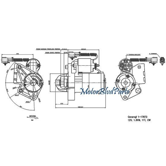 Nissan quest maxima altima 3.5l 1.7k tyc replacement starter motor 1-17872