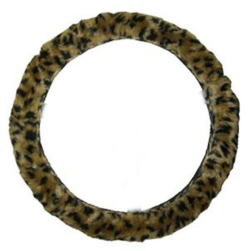 Gold black cheetah soft furry universal steering wheel cover car truck suv #4