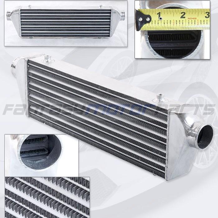 Universal polished aluminum 27' 'x 7'' x 2.5'' front mount intercooler 350hp 2.5