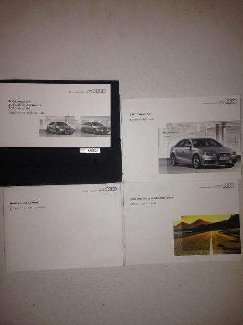 2011 audi a4 owner's manual with case