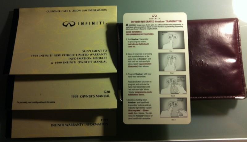 1999 99 infiniti g20 instruction manual booklet set oem complete