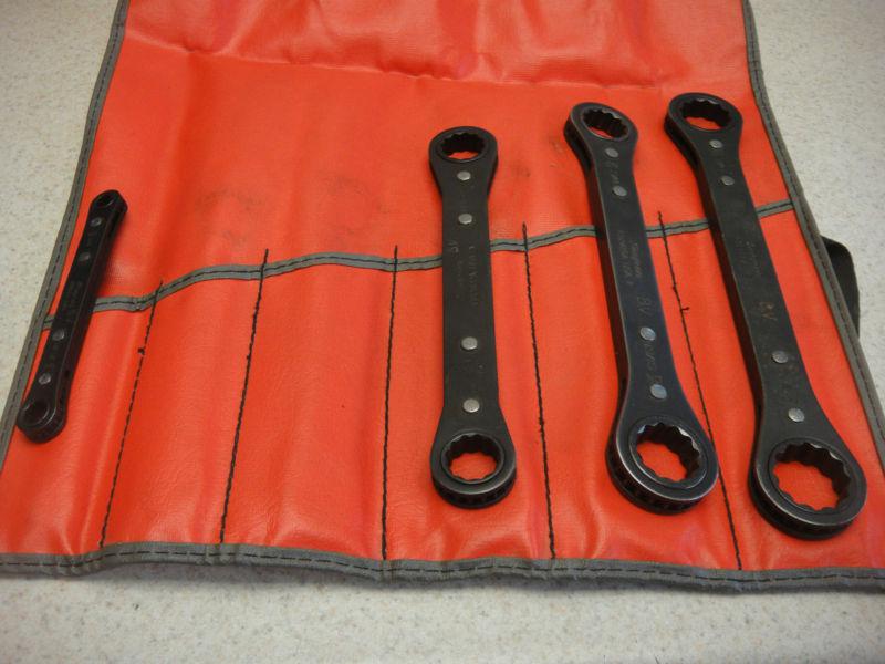 4pc snap-on ratcheting box end wrench set c-62b