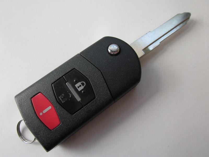 Oem  mazda flip key keyless entry remote uncut key bgbx1t478ske12501