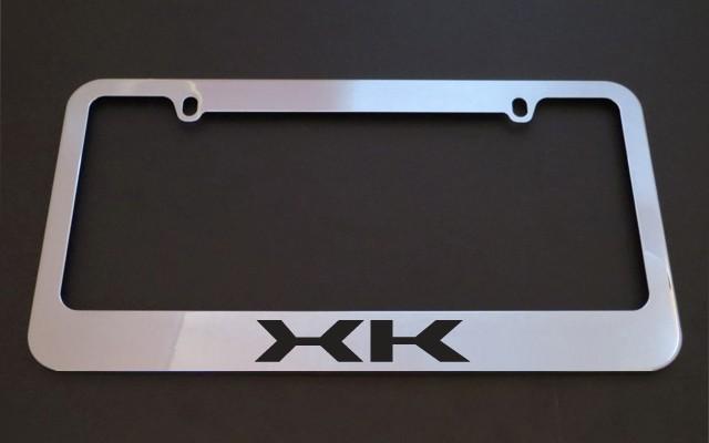 1 brand new jaguar xk chrome metal license plate frames + screw caps