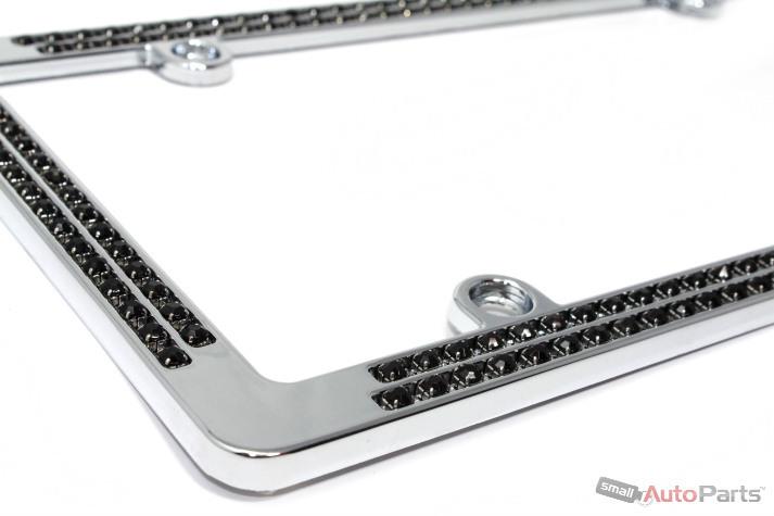 Chrome black diamond bling custom metal license plate frame for auto-car-truck