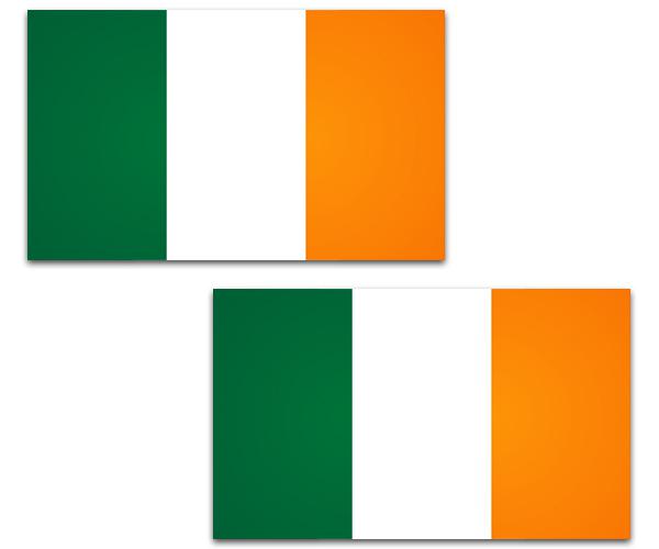 Ireland flag decal set 4"x2.4" irish celtic vinyl car window bumper sticker zu1