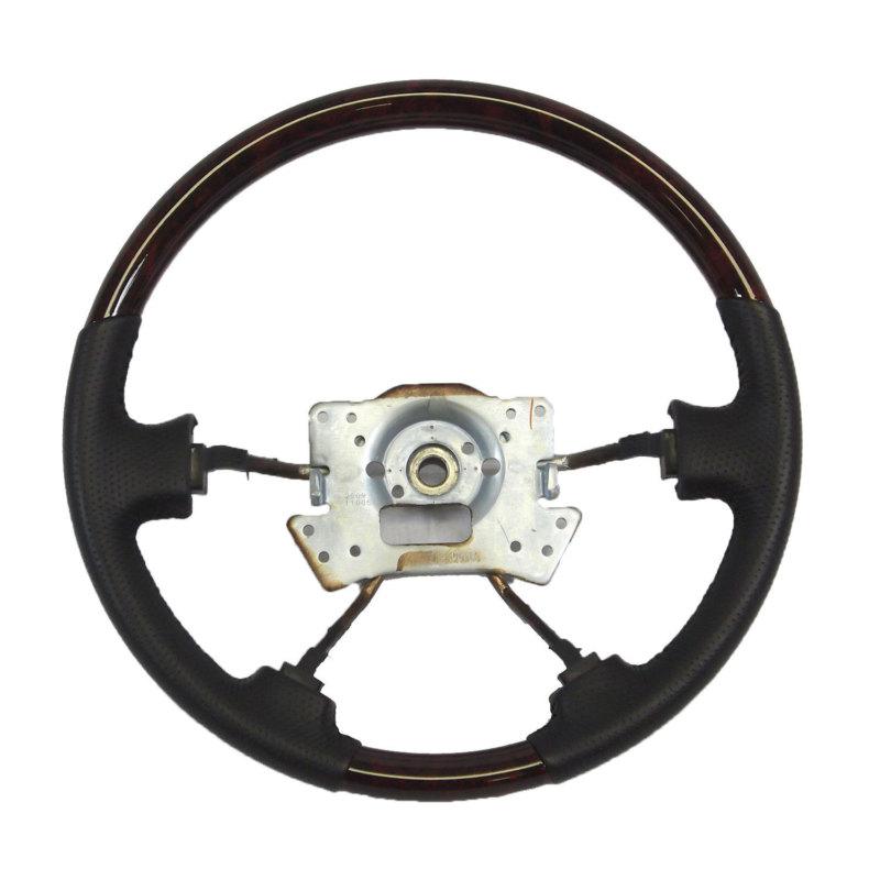 Acura mdx wood grain & leather steering wheel black oem