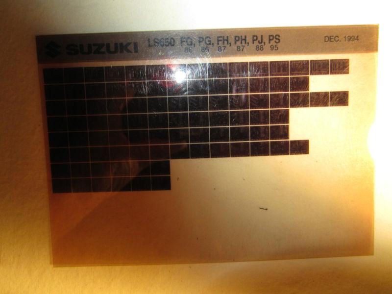 1986 1987 1988 1995 suzuki motorcycle ls650 f p series microfiche part catalog  