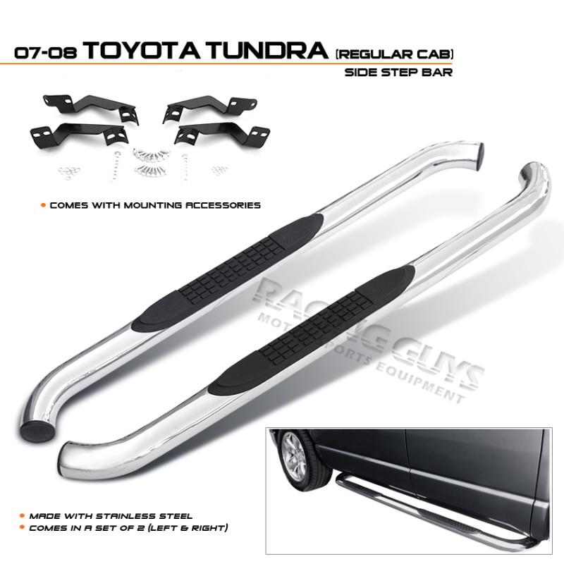 Stainless side step nerf bar 07-10 toyota tundra regular cab running board rail