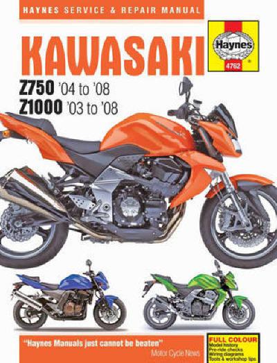 2003-2008 kawasaki z750 z1000 z1 z 750 1000 manual