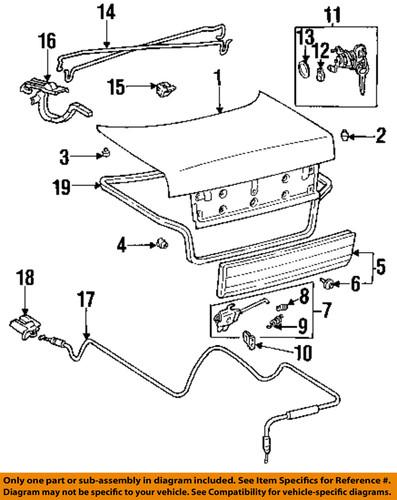 Toyota oem 6461012171 trunk lid-lock assembly