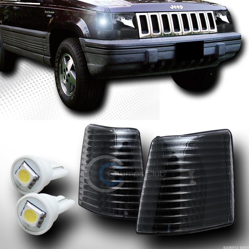 Blk clear parking corner light lamp k2+1 smd led bulbs 93-98 jeep grand cherokee