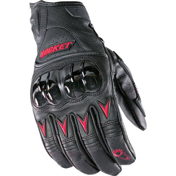 Black/red l joe rocket superstock leather glove