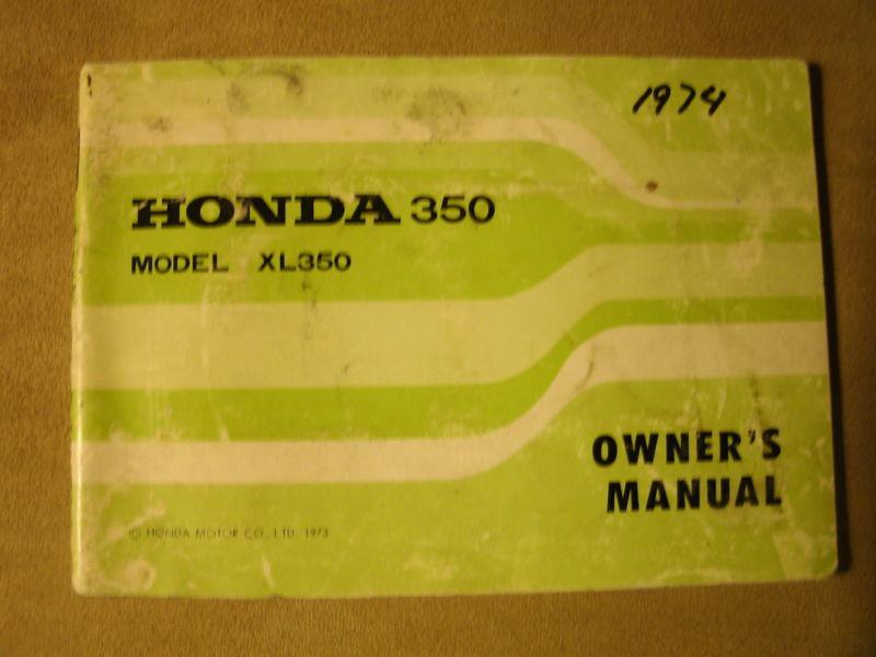 Rare oem factory 1974 honda xl350 owners manual very good condition 74 xl 350