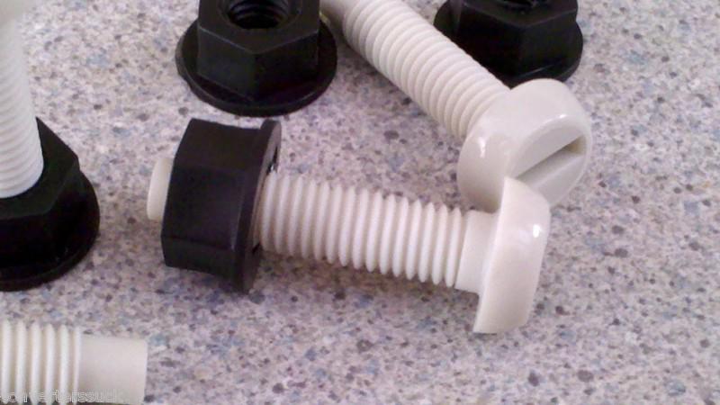 License plate bolts - screws nuts white plastic  