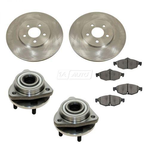 Front wheel hub ceramic brake pad rotor kit set for stratus chrysler sebring